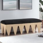 Altair Velour Fur Fabric Upholstered Bench
