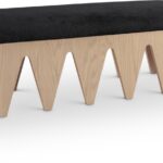 Altair Velour Fur Fabric Upholstered Bench