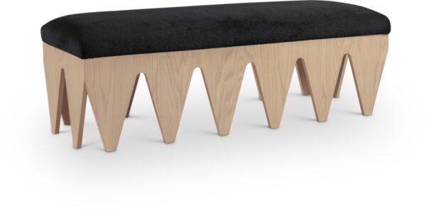 Altair Velour Fur Fabric Upholstered Bench