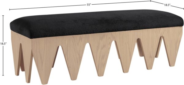 Altair Velour Fur Fabric Upholstered Bench