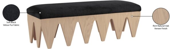Altair Velour Fur Fabric Upholstered Bench