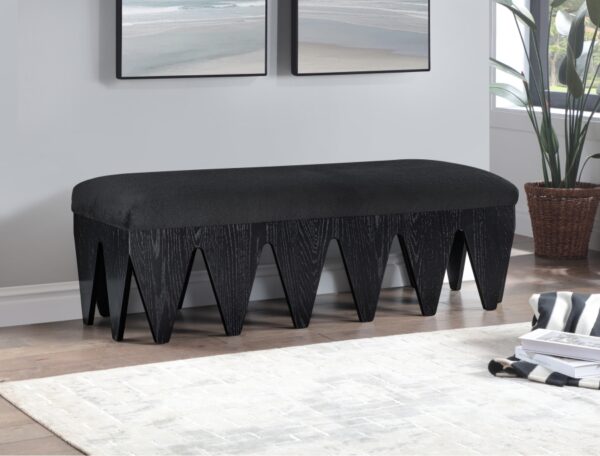 Altair Velour Fur Fabric Upholstered Bench