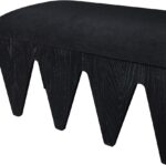 Altair Velour Fur Fabric Upholstered Bench