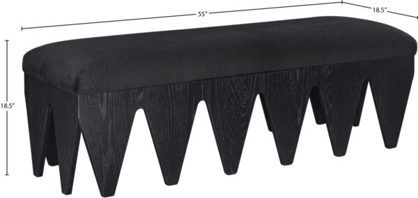 Altair Velour Fur Fabric Upholstered Bench