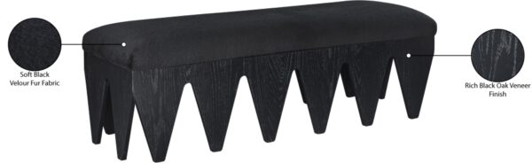 Altair Velour Fur Fabric Upholstered Bench