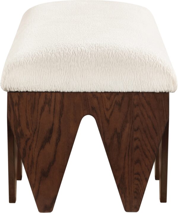 Altair Velour Fur Fabric Upholstered Bench