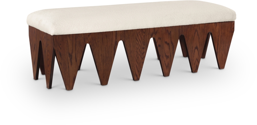 Altair Velour Fur Fabric Upholstered Bench