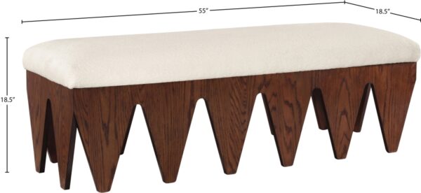 Altair Velour Fur Fabric Upholstered Bench