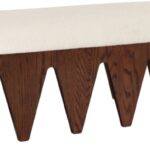 Altair Velour Fur Fabric Upholstered Bench