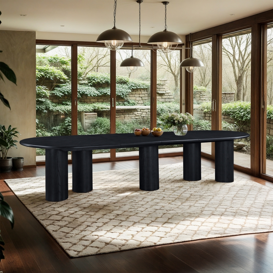 Dolan 95.25" - 143.25" Solid Wood And Oak Veneer Extendable Dining Table
