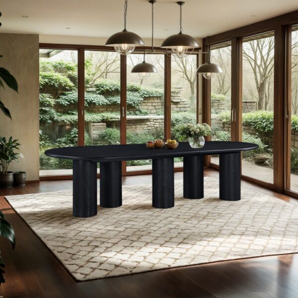 Dolan 95.25" - 143.25" Solid Wood And Oak Veneer Extendable Dining Table