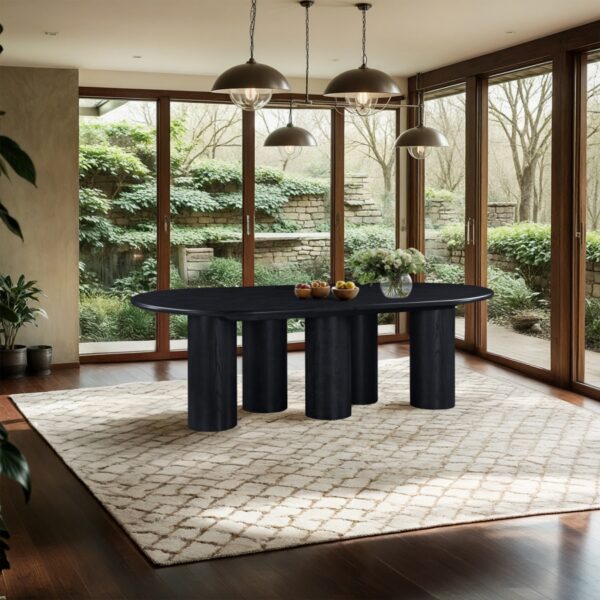 Dolan 95.25" - 143.25" Solid Wood And Oak Veneer Extendable Dining Table