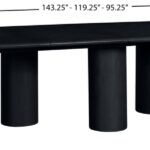 Dolan 95.25" - 143.25" Solid Wood And Oak Veneer Extendable Dining Table