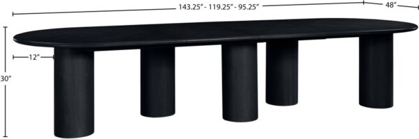 Dolan 95.25" - 143.25" Solid Wood And Oak Veneer Extendable Dining Table
