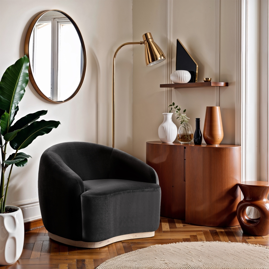 Gustavo Velvet Upholstered Accent Chair