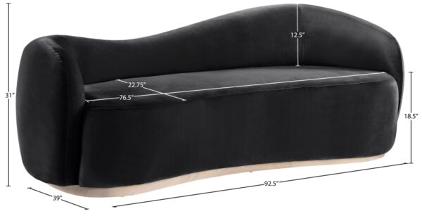 Gustavo 92.5" Velvet Upholstered Upholstered Sofa