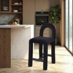 Amari Chenille Fabric Upholstered Counter Stool