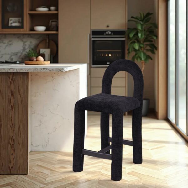 Amari Chenille Fabric Upholstered Counter Stool