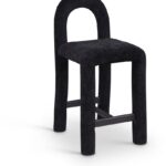 Amari Chenille Fabric Upholstered Counter Stool