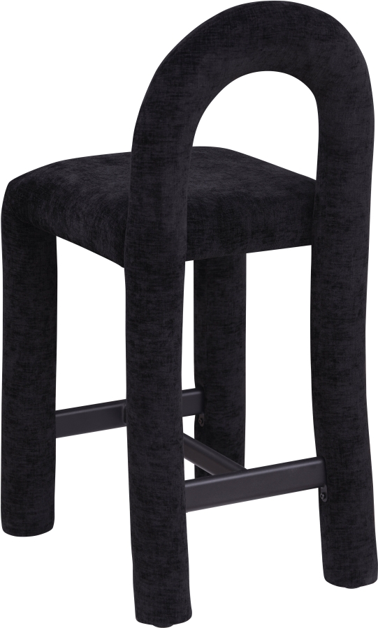 Amari Chenille Fabric Upholstered Counter Stool