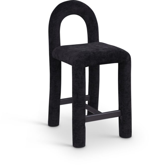 Amari Chenille Fabric Upholstered Counter Stool