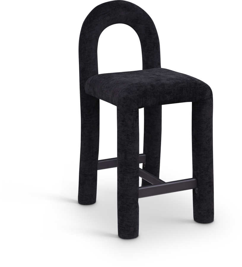 Amari Chenille Fabric Upholstered Counter Stool