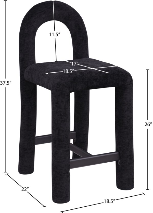 Amari Chenille Fabric Upholstered Counter Stool