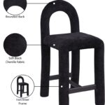 Amari Chenille Fabric Upholstered Counter Stool