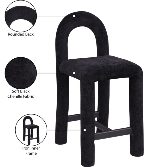 Amari Chenille Fabric Upholstered Counter Stool