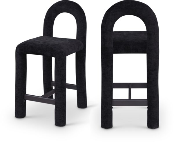 Amari Chenille Fabric Upholstered Counter Stool