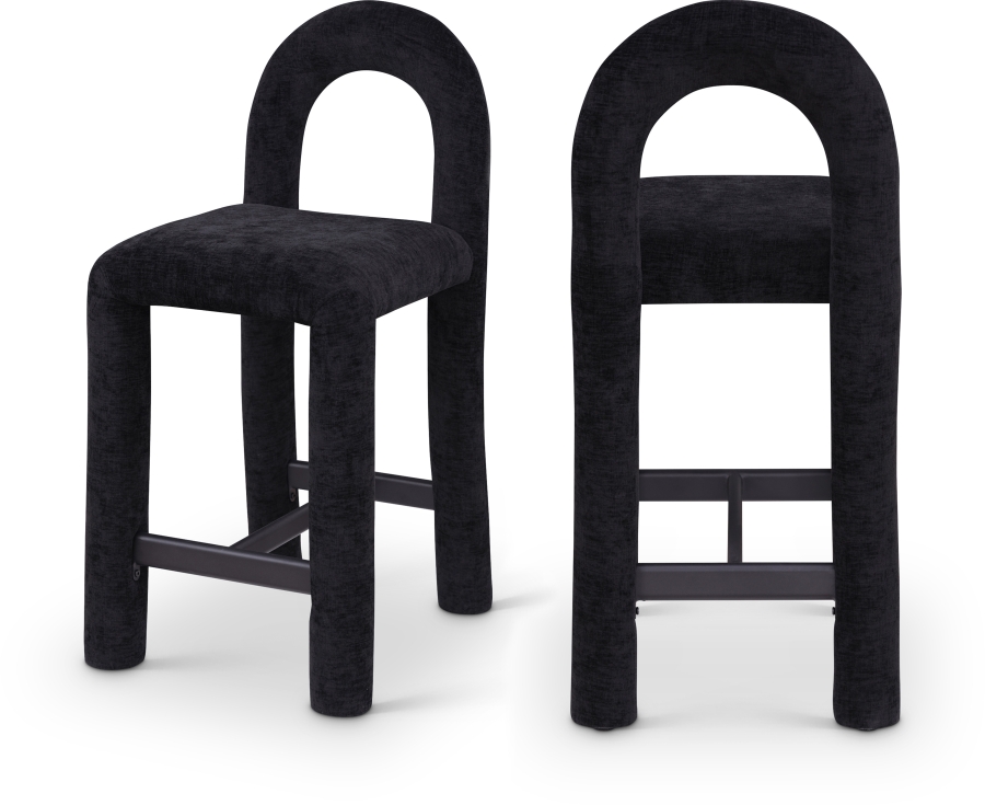 Amari Chenille Fabric Upholstered Counter Stool