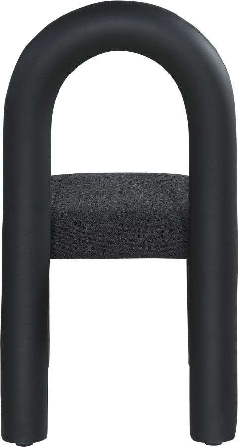 Amari Vegan Leather and Boucle Fabric Upholstered Dining Chair