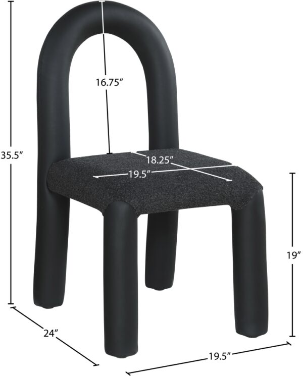 Amari Vegan Leather and Boucle Fabric Upholstered Dining Chair