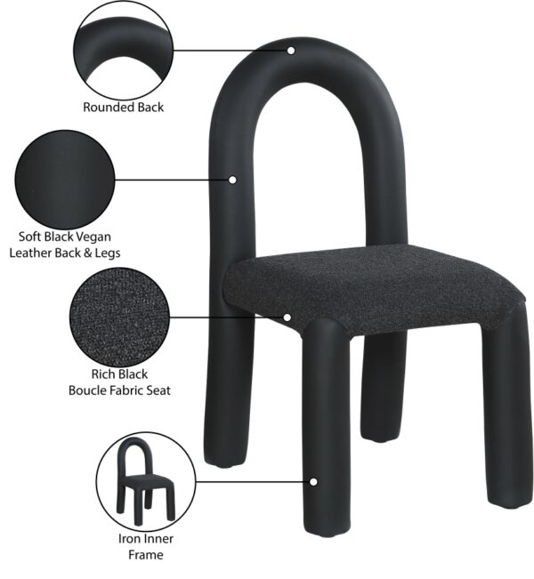 Amari Vegan Leather and Boucle Fabric Upholstered Dining Chair