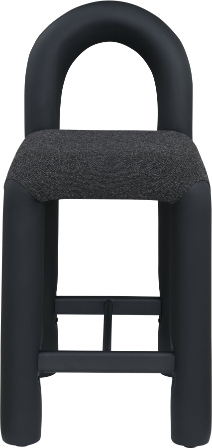 Amari Vegan Leather and Boucle Fabric Upholstered Counter Stool