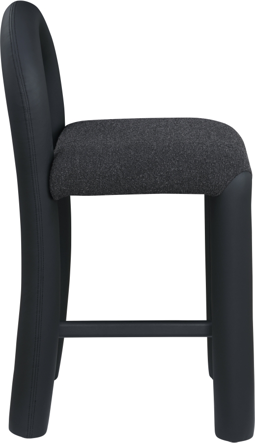 Amari Vegan Leather and Boucle Fabric Upholstered Counter Stool