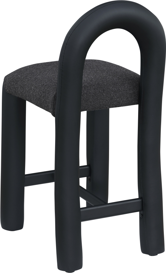 Amari Vegan Leather and Boucle Fabric Upholstered Counter Stool
