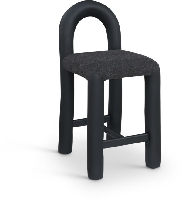 Amari Vegan Leather and Boucle Fabric Upholstered Counter Stool