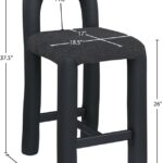 Amari Vegan Leather and Boucle Fabric Upholstered Counter Stool