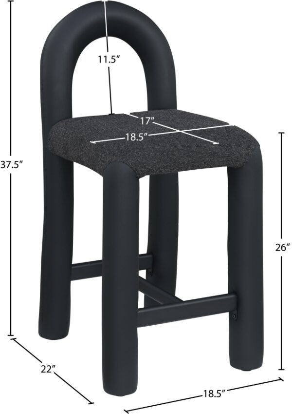 Amari Vegan Leather and Boucle Fabric Upholstered Counter Stool