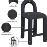 Amari Vegan Leather and Boucle Fabric Upholstered Counter Stool