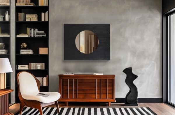 Optic Oak Wood Frame Mirror