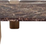 Ravenna Genuine Marble Top And Oak Wood Base Coffee Table