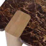 Ravenna Genuine Marble Top And Oak Wood Base Coffee Table