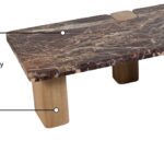 Ravenna Genuine Marble Top And Oak Wood Base Coffee Table