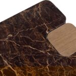 Ravenna Genuine Marble Top And Oak Wood Base End / Side Table
