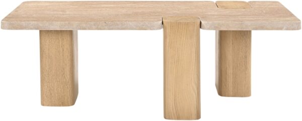 Ravenna Genuine Travertine and Oak Coffee Table