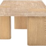 Ravenna Genuine Travertine and Oak Coffee Table