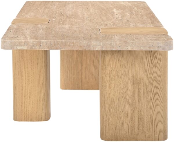 Ravenna Genuine Travertine and Oak Coffee Table