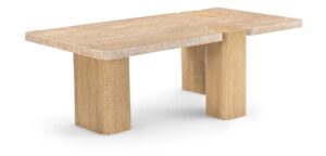 Ravenna Genuine Travertine and Oak Coffee Table